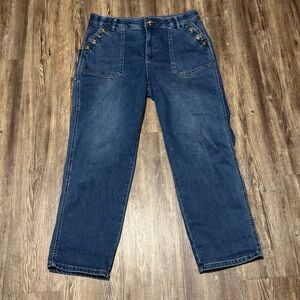 Democracy Ab Solution Jeans Women's 14 Sailor Front Straight Leg Jeans